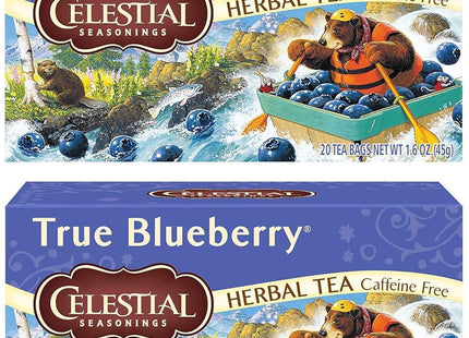 Celestial Seasonings Caffeine Free, Herbal Tea Bag, True Blueberry, 20 Count (Pack Of 6)