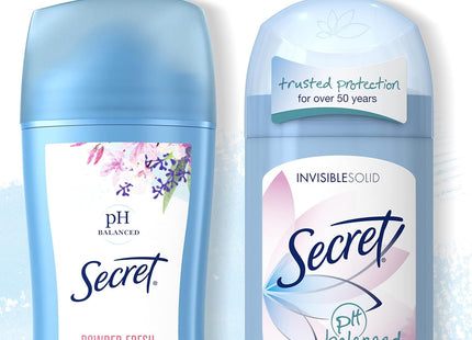 Secret Invisible Solid, Antiperspirant Deodorant Stick, Powder Fresh Scent, 1.6 Ounce (Pack Of 24)