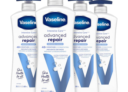 Vaseline Intensive Care Advanced Repair Moisture, All Skin, Pump Body Lotion, Fragrance Free, 20.3 fl Ounce (Pack Of 7)