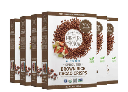 One Degree Organic, Foods Veganic, Sprouted Brown Rice Cacao Crisps, 10 Ounce (Pack Of 6)