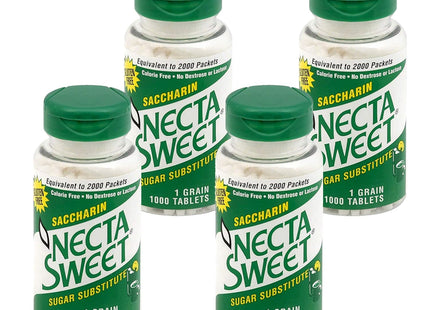 Necta Sweet 1-Grain Saccharin Tablets, Zero-Calorie Sugar Substitutes Tablet, 1000 Count Bottle (Pack Of 4)