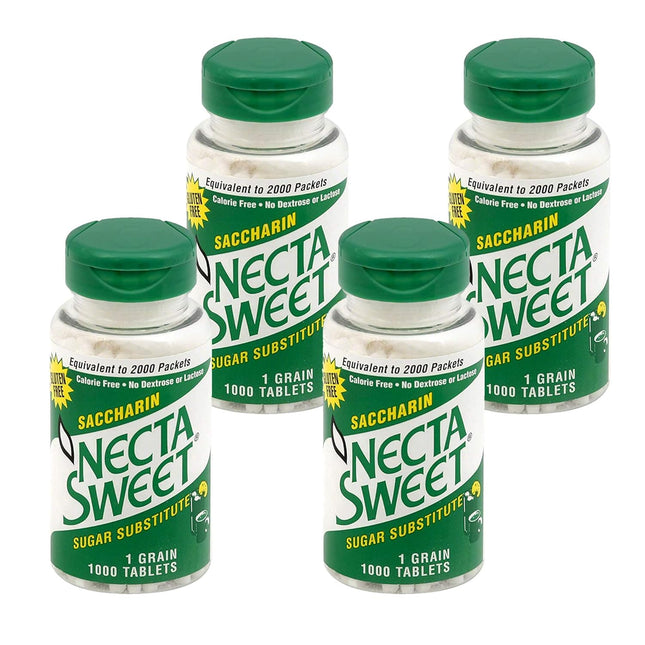 Necta Sweet 1-Grain Saccharin Tablets, Zero-Calorie Sugar Substitutes Tablet, 1000 Count Bottle (Pack Of 4)