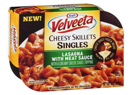 Kraft Velveeta Lasagna with Meat Sauce Cheesy Skillets Singles Microwave Dinner Meal 9 Ounce (Pack Of 12)