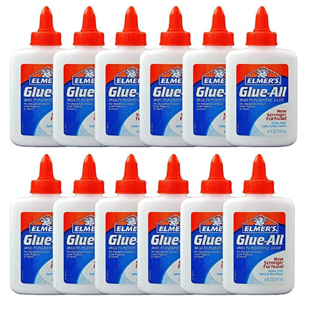 Elmer's Glue All Multi-Purpose Liquid Glue Extra Strong, Quick Drying Formula, 4 Ounces (Pack Of 12)