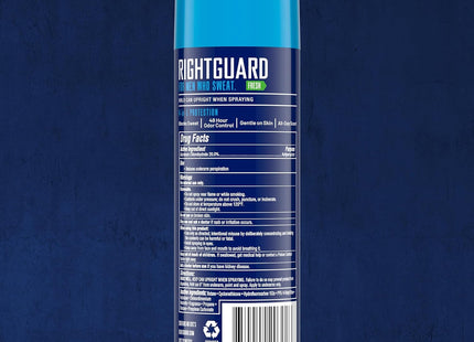 Right Guard Sport, Antiperspirant & Deodorant Spray, 48-Hour Odor Control, Fresh Scent, 6 Ounce (Pack Of 12)