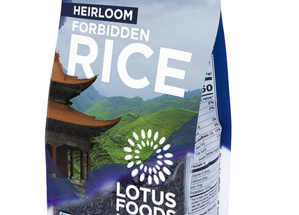 Lotus Foods, Organic Gluten Free Heirloom Forbidden Black Rice, Whole Grain, Non GMO, Vegan, 15 ounce (Pack Of 12)