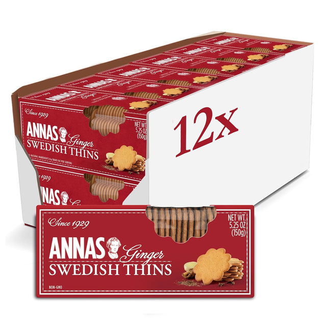 Anna's Ginger Thins All Natural Swedish Cookies 5.25 Ounce (Pack Of 12)