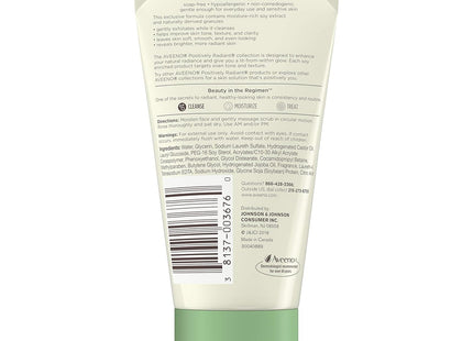 Aveeno Positively Radiant Brightening & Exfoliating Face Scrub Face Wash 5 Oz (Pack Of 4)