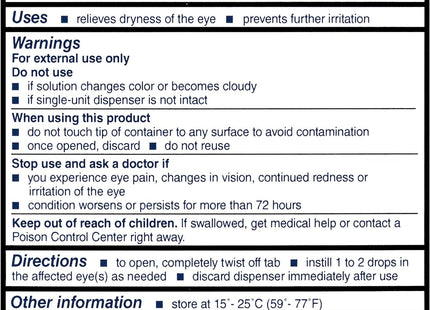 Bausch & Lomb Eye Drops, Dry Eye Therapy, 28 ct (Pack Of 12)