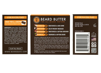 Beard Guyz Beard Butter- Hydrates & Softens Beard & Skin Original Formula 4 Ounce (Pack Of 4)