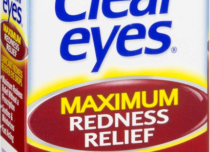 Clear Eyes Maximum Redness Eye Relief Lubricant Eye Drops 0.5 Fl Oz (Pack Of 12)