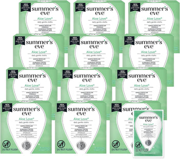 Summer’s Eve Aloe Love, Cleansing Cloths, Gentle Daily Feminine Wipes Removes, 16 Count (Pack Of 12)