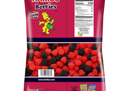 Haribo Delicious Raspberries Gummi Crunch Candy, Soft & Chewy, Red & Black Berry Fruit Flavor 5 ounce (Pack Of 1)