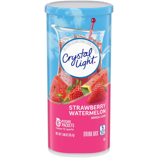 Crystal Light Strawberry Watermelon Drink Mix, (55.7 G) 12-Quart Canister 1.96 Ounce (Pack Of 4)