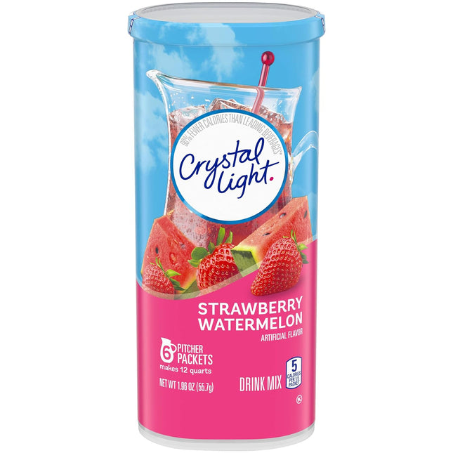 Crystal Light Strawberry Watermelon Drink Mix, (55.7 G) 12-Quart Canister 1.96 Ounce (Pack Of 4)