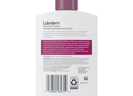 Lubriderm Advanced Therapy Moisturizing Hand & Body Lotion, Pro-Ceramide with Vitamins E & Pro-Vitamin B5, Fragrance Free, Intense Hydration for Itchy, Extra Dry Skin, Non-Greasy, 6 ounce (Pack Of 8)