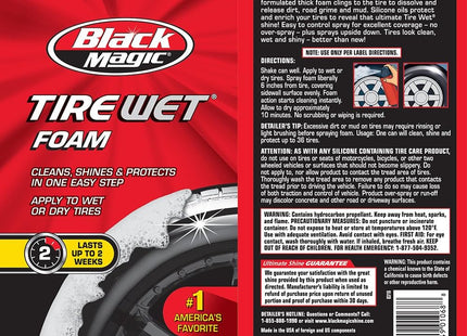 Black Magic 800002220 Tire Wet Foam, Tire Shine, Specially Formulated Thick Tire Spray 18 Ounce (Pack Of 24)