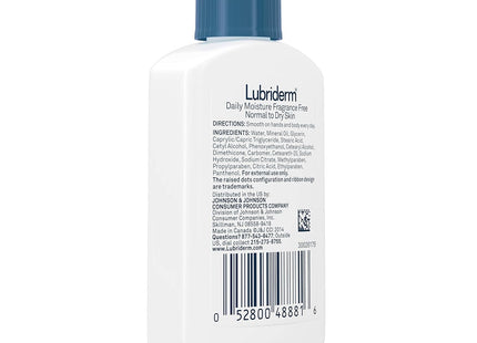 Lubriderm Daily Moisture, Hydrating Body Lotion, for Normal to Dry Skin, with Pro-VitaminB5, 6 Fl Oz (Pack Of 6)