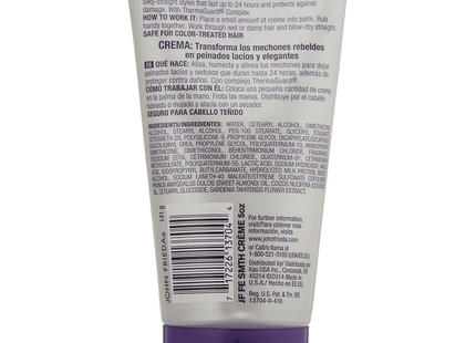 John Frieda Anti Frizz, Frizz Ease Straight Fixation Milk Protein + Almond Oil Styling Cream, Dry Hair, 5 fl oz (Pack Of 2)