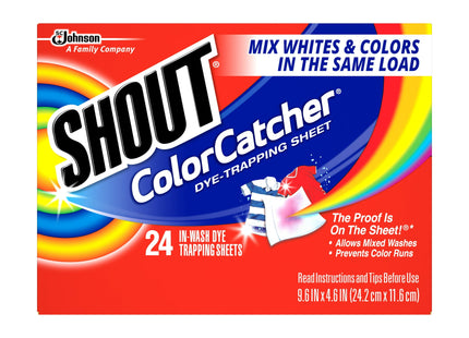 Shout Color Catcher, Dye-Trapping Sheets, for Laundry, Maintains Clothes Original Colors, 24 Sheets (Pack Of 1)