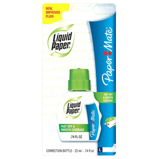 Paper Mate Liquid Paper - Correction Fluid - Fast Dry - White - Large 0.74 fl oz (Pack Of 3)