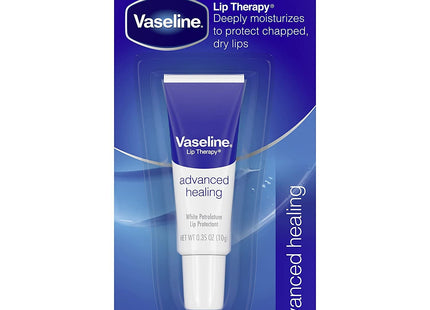 Vaseline Lip Therapy Advanced Healing, Skin Protectant, Advanced Formula, For Dry Lips Moisturiser, 0.35 Ounce (Pack Of 9)