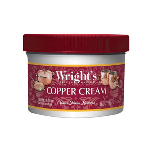 Wright's Copper and Brass Cream Polish, For Cleaning And Polishing Pots, Sinks, Mugs, Hardware, 8 Ounce (Pack Of 6)