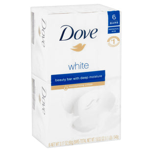 Dove Original White Moisturizer Cream Beauty Bars, Gentle for Soft Skin 3.17 Oz, 6 Bar Each (Pack Of 6)