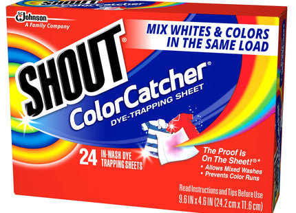 Shout Color Catcher, Dye-Trapping Sheets, for Laundry, Maintains Clothes Original Colors, 24 Sheets (Pack Of 1)