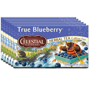 Celestial Seasonings Caffeine Free, Herbal Tea Bag, True Blueberry, 20 Count (Pack Of 6)