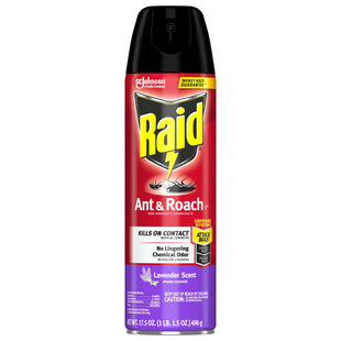 Raid Ant & Roach Killer Spray 26, Indoor and Outdoor Insecticide, Lavender Scent, Aerosol Spray, 17.5 Ounce (Pack Of 12)