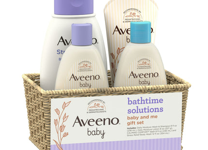 Aveeno Baby Daily Bathtime Solutions Baby & Me Gift Set, 4 items (Pack Of 1)