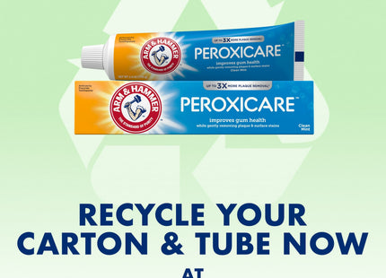 Arm & Hammer Baking Soda & Peroxide Toothpaste, Tartar Control, Deep Clean, Fresh Mint 6 Ounce (Pack Of 2)