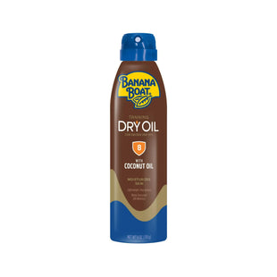 Banana Boat Tanning Dry Oil Clear Spray Sunscreen SPF8, Oxybenzone Free, 6 Ounce (Pack Of 12)