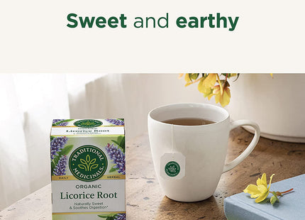 Traditional Medicinals Organic Licorice Root, Caffeine Free, Herbal Tea, 16 Count (Pack Of 24)