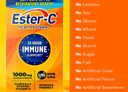 Ester-C Vitamin C, Immune Support Tablets, Dietary Supplement, 1000 Mg, 60 Ct (Pack Of 12)