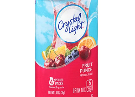 Crystal Light Fruit Punch Artificially Flavored Low Calories Powdered 4 Pitcher Packet Drink Mix 1.36 Oz (Pack Of 2)