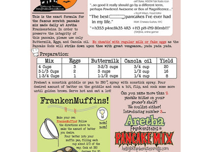 Frankensteins Mill Aretha Pancake Mix, All Natural, Original Ingredients, Full Sealed Box, 32 OZ (Pack Of 24)