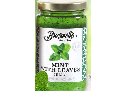 Braswell Jelly, Natural Essence, Natural mint flavor With Leaves, Jar, 10.5 Ounce (Pack Of 1)