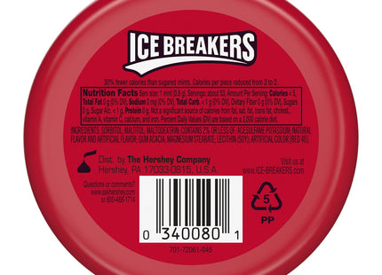 Ice Breakers cinnamon flavor crystals, Sugar Free, Fresh Breath, Mints Tin, 1.5 Ounce (Pack Of 2)