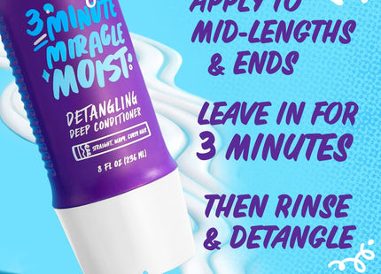 Aussie 3 Minute Miracle Moist Detangling Deep Conditioner, Paraben Free, 8 fl Ounce (Pack Of 12)