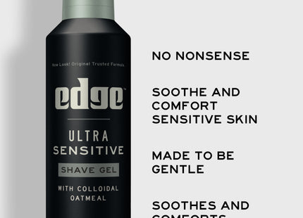 Edge for Men Ultra Sensitive Shave Gel, Fragrance Free, with Oatmeal & Allantoin, 7 Ounce (Pack Of 24)