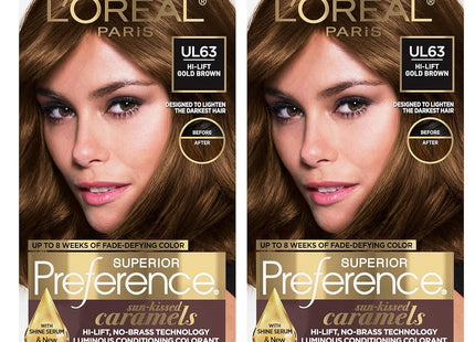 L'Oreal Paris Superior Preference Permanent Hair Color, UL63 Hi-Lift Gold Brown (Pack Of 2)