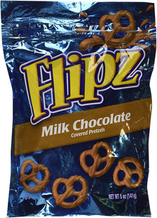 Flipz Milk Chocolate Covered, Perfect Sweet, Salty, & Crunchy Snack, Pretzels, 5 ounce (Pack Of 2)