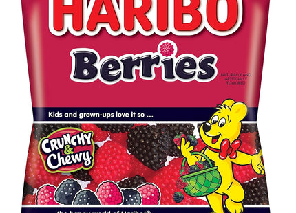 Haribo Delicious Raspberries Gummi Crunch Candy, Soft & Chewy, Red & Black Berry Fruit Flavor 5 ounce (Pack Of 1)