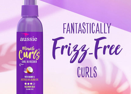 Aussie Miracle Curls Curl Refresher Spray Gel, Max Hold, with Coconut & Jojoba Oil, 5.7 Fl Oz (Pack Of 6)