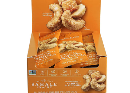 Sahale Snacks Tangerine Vanilla Cashew Macadamia Glazed Mix, 1.5 oz (Pack Of 12)