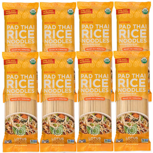 Lotus Foods Organic Brown Rice Pad Thai Asian Style Noodles, Stir Fry, Whole Grain, Non GMO, 8 Ounce (Pack Of 8)