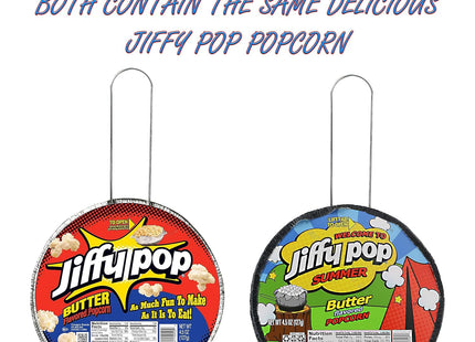 JIFFY POP Butter Flavored Popcorn Stovetop Popping Pan, Classic Butter Flavor Campfire Popcorn 4.5 Ounce (Pack Of 24)