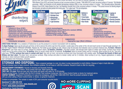 Lysol Disinfectant Multi-Surface Antibacterial Cleaning Wipes, Mango and Hibiscus, 80 Count (Pack Of 24)